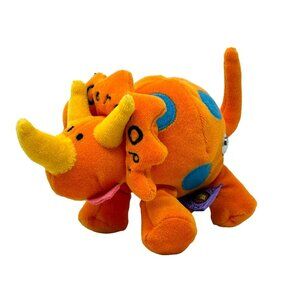 BANG ON THE DOOR Orange Triceratops How Many Spots Dinosaur Plush